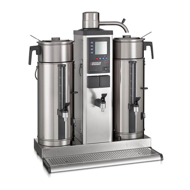 Filtrační kávovar Bravilor Bonamat B5 HW se dvěma nerezovými urnami pro efektivní přípravu kávy v komerčním prostředí.
