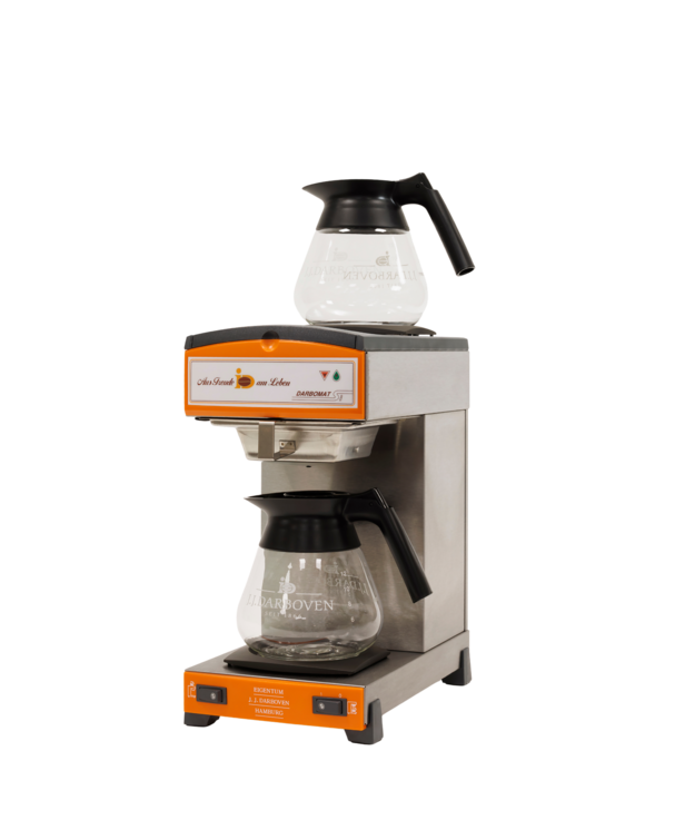 Darbomat 5 Kaffeemaschine mit zwei Glaskaraffen, konzipiert für die Zubereitung von frischem Kaffee in gewerblichen Räumen.