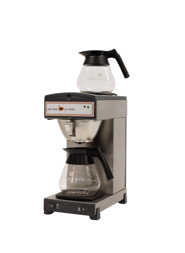 Elegante Kaffeemaschine mit Glaskaraffen, perfekt für die Zubereitung von frischem Kaffee zu Hause oder in einem Café.