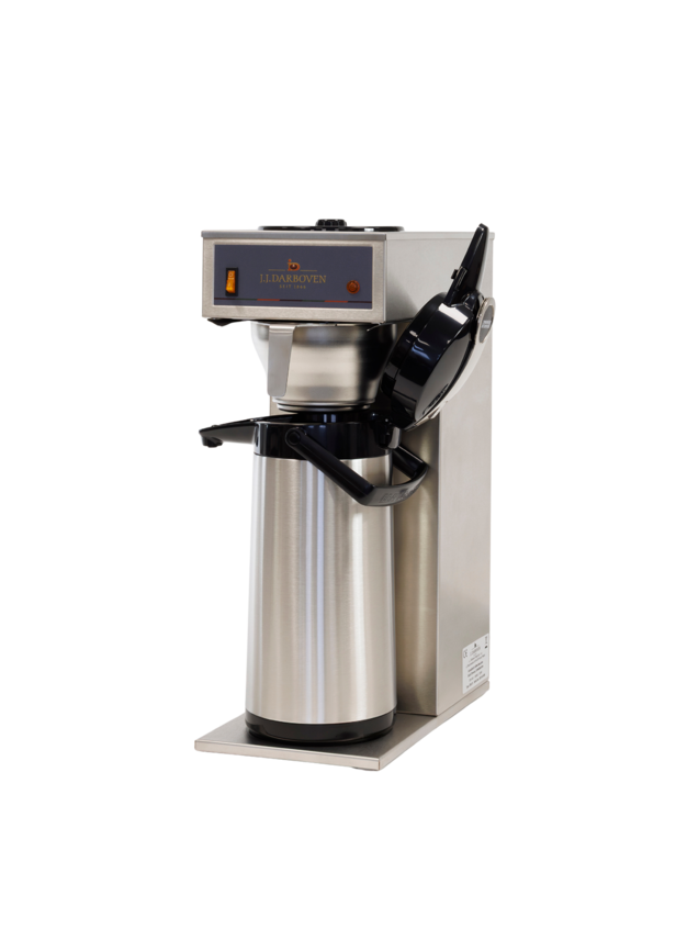 Kaffeemaschine aus Edelstahl mit Thermokaraffe zum einfachen Brühen und Servieren von Spitzenkaffee.