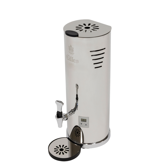 Eleganter Edelstahl-Wasserspender mit Digitalanzeige, perfekt für den Gebrauch zu Hause oder im Büro. Ideal für Tee- und Kaffeeliebhaber.