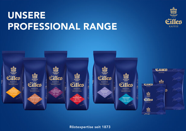 Caffè Cillès Professional Range mit verschiedenen Kaffeemischungen, die seit 1873 für eine hohe Brühqualität stehen.