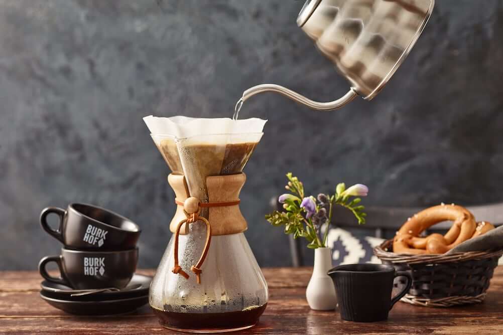 J.J. Darboven brands – Burkhof mood image of coffee making with Chemex