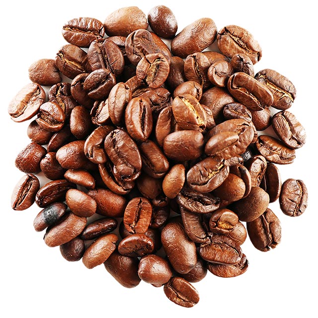 Geröstete Kaffeebohnen der Sorte Arabica