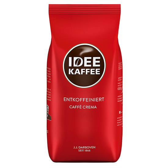 IDEE KAFFEE entkoffeiniert Caffe Crema 1000g Ganze Bohne